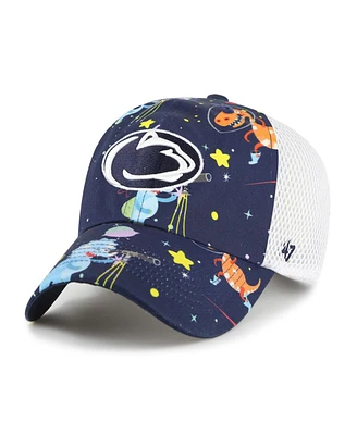 '47 Brand Big Boys and Girls Navy Penn State Nittany Lions Space Dino Clean Up Adjustable Hat