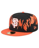 New Era Men's Black/Orange San Francisco Giants Retro Pattern 59FIFTY Fitted Hat