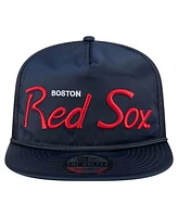 New Era Men's Navy Boston Red Sox Retro Satin Script Golfer Adjustable Hat