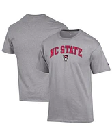 Champion Men's Heather Gray Nc State Wolfpack Arch Over Logo T-Shirt
