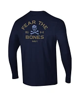 Under Armour Men's Navy Midshipmen Distressed Jolly Rogers Performance Long Sleeve T-Shirt