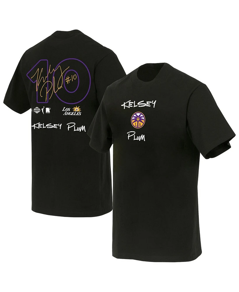Round21 Men's and Women's Black Kelsey Plum Los Angeles Sparks Boxy Signature Name Number T-Shirt