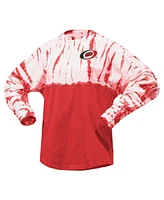 Spirit Jersey Men's and Women's Red Carolina Hurricanes Crystal Half Dye Long Sleeve T-Shirt