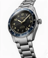 Longines Men's Spirit Zulu Time Automatic Stainless-Steel Watch, 42mm
