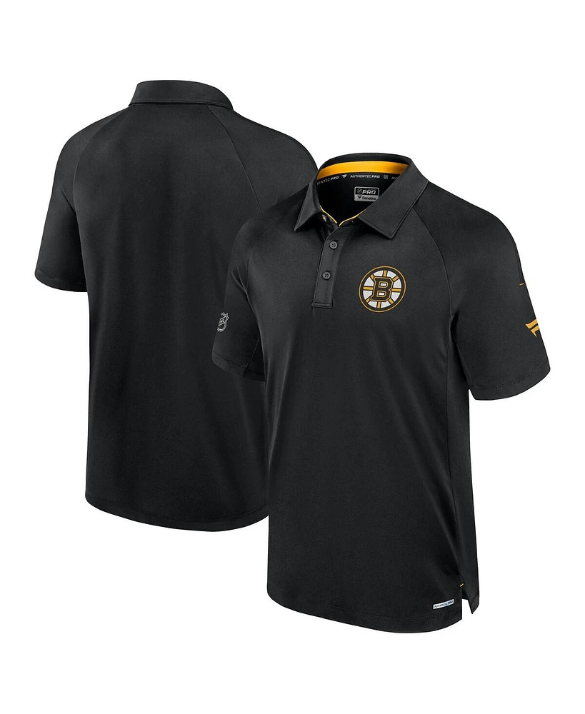 Fanatics Men's Black Boston Bruins Authentic Pro Rink Polo Shirt