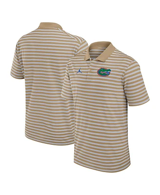 Jordan Men's Tan/White Florida Gators Primetime Victory Striped Polo Shirt