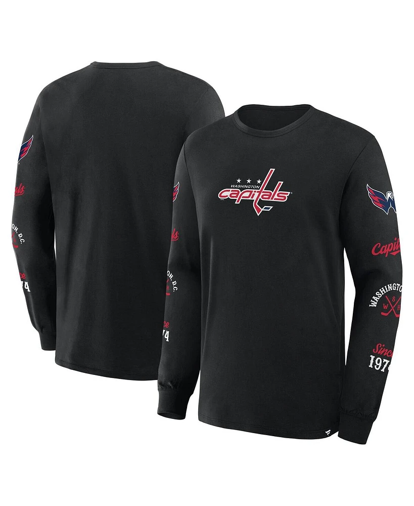 Fanatics Men's Black Washington Capitals Boxed Legacy Long Sleeve T-Shirt
