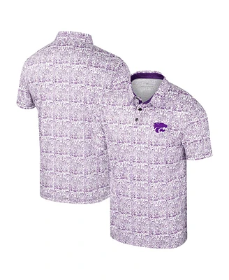 Colosseum Men's Purple Kansas State Wildcats It's Time Allover Print Polo Shirt