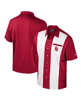 Colosseum Men's Crimson Oklahoma Sooners Strike Bowling Button-Up Shirt