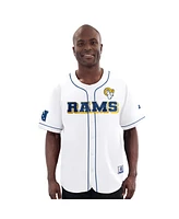 Starter Men's White Los Angeles Rams Relay Full-Button Baseball Jersey