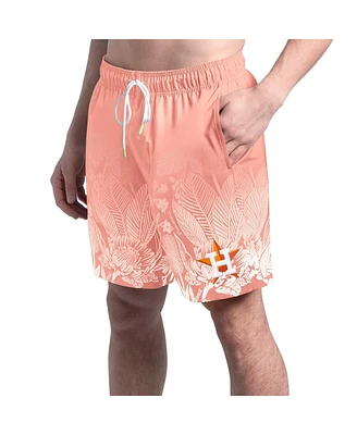 Margaritaville Men's Coral Houston Astros Lagoon Fiesta Swim Shorts