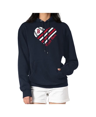 G-iii 4Her by Carl Banks Women's Navy Boston Red Sox Heart Graphic Pullover Hoodie