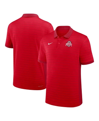 Nike Men's Scarlet Ohio State Buckeyes 2025 Early Season Coaches Sideline Victory Stripe Performance Polo Shirt