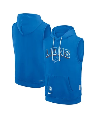 Nike Men's Blue Detroit Lions Sideline Performance Sleeveless Pullover Hoodie