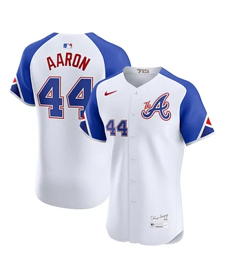 Nike Men's Hank Aaron White Atlanta Braves City Connect Elite Player Jersey