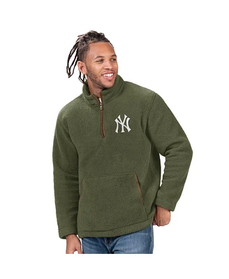 G-iii Sports by Carl Banks Men's Hunter Green New York Yankees Everest Fleece Quarter-Zip Jacket