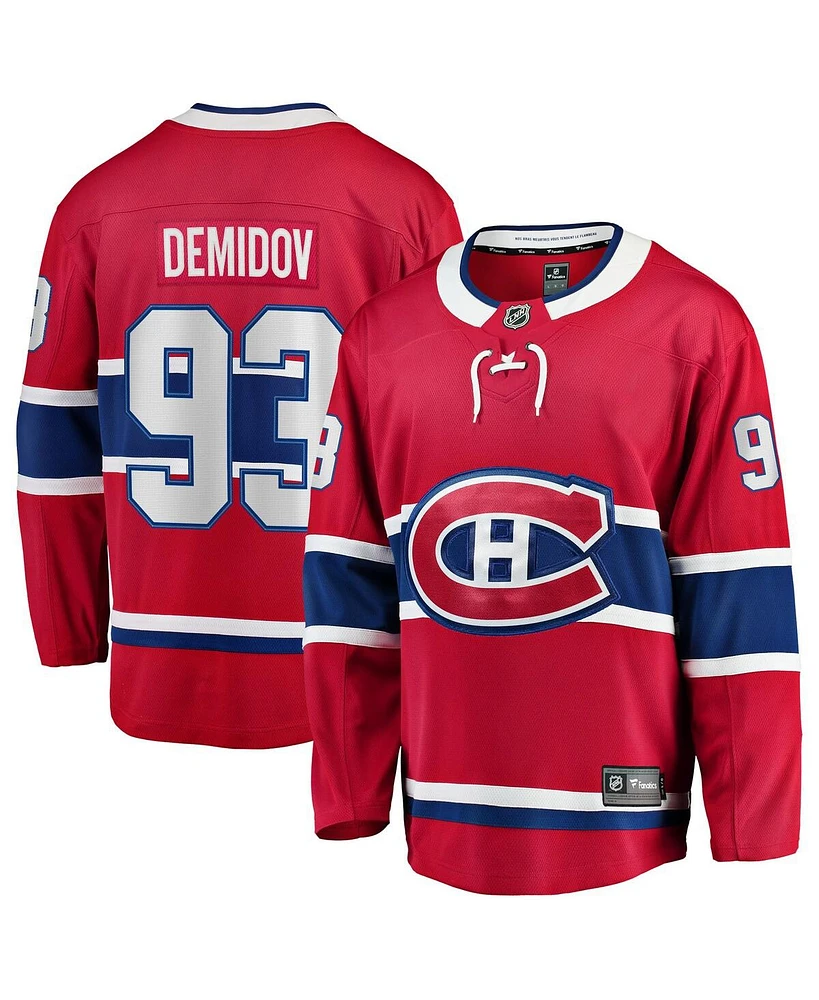 Fanatics Men's Ivan Demidov Red Montreal Canadiens Home Breakaway Jersey