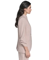 Calvin Klein Petite 3/4-Sleeve One-Button Blazer