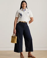 Lauren Ralph Plus Stretch Chino Wide-Leg Cropped Pants