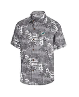 Tommy Bahama Men's Black Miami Dolphins Coconut Point Isla Palmetta Camp Button-Up Shirt