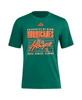 Adidas Men's Green Miami Hurricanes Locker Swish Tri-Blend T-Shirt