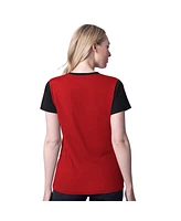 G-iii 4Her by Carl Banks Women's Scarlet Nebraska Huskers Racer Crewneck Ringer T-Shirt