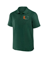 Fanatics Men's Green Miami Hurricanes Victory Calls Stripe Polo Shirt