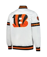 Starter Men's White Cincinnati Bengals Scout Full-Snap Varsity Jacket