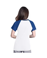 G-iii 4Her by Carl Banks Women's White/Royal Toronto Blue Jays Ball Park Raglan V-Neck T-Shirt