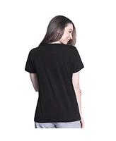 G-iii 4Her by Carl Banks Women's Black William Byron Batter Up V-Neck T-Shirt