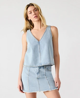 Steve Madden Women's Sleeveless V-Neck Elia Top