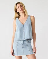 Steve Madden Women's Sleeveless V-Neck Elia Top