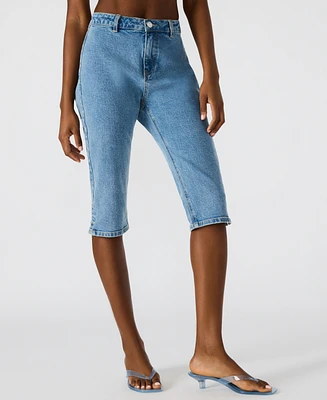 Steve Madden Women's Knee-Length Denim Capri Pants