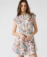 Steve Madden Women's Pleated Ruffle-Hem Mini Dress