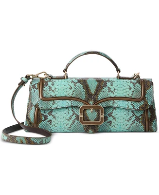 Brahmin Dayan Turquoise-Stone Tecoma Leather Satchel