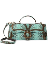 Brahmin Dayan Turquoise-Stone Tecoma Leather Satchel