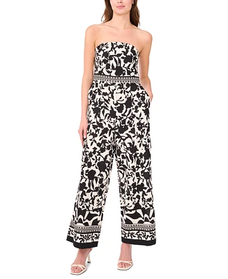 Msk Women's Strapless Straight-Leg Jumpsuit