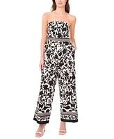 Msk Women's Strapless Straight-Leg Jumpsuit
