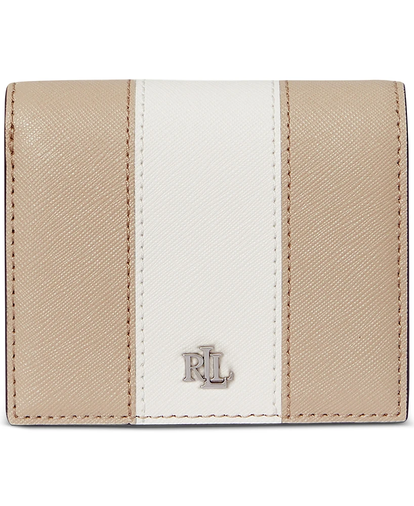 Lauren Ralph Lauren Crosshatch Leather Compact Wallet