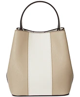 Lauren Ralph Lauren Two-Tone Leather Small Reese Bucket Bag