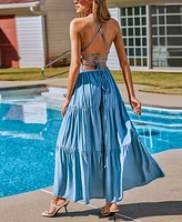 Cupshe Women's Sunset Fling Denim Maxi Beach Dress