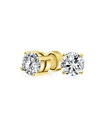Bling Jewelry 1 Ctw Round Cubic Zirconia Cz Solitaire Clip On Stud Earrings Sterling Silver 7MM