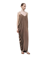 Nocturne Women's Draped Detailed Flowy Maxi Dress