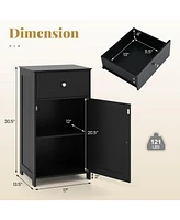 Slim Bathroom Storage Cabinet – Drawer, Single Door & Adjustable Shelf