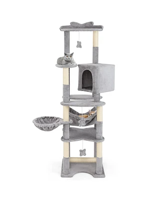 69 Inch Multi-level Cat Tree with Top Perch and Cozy Condo