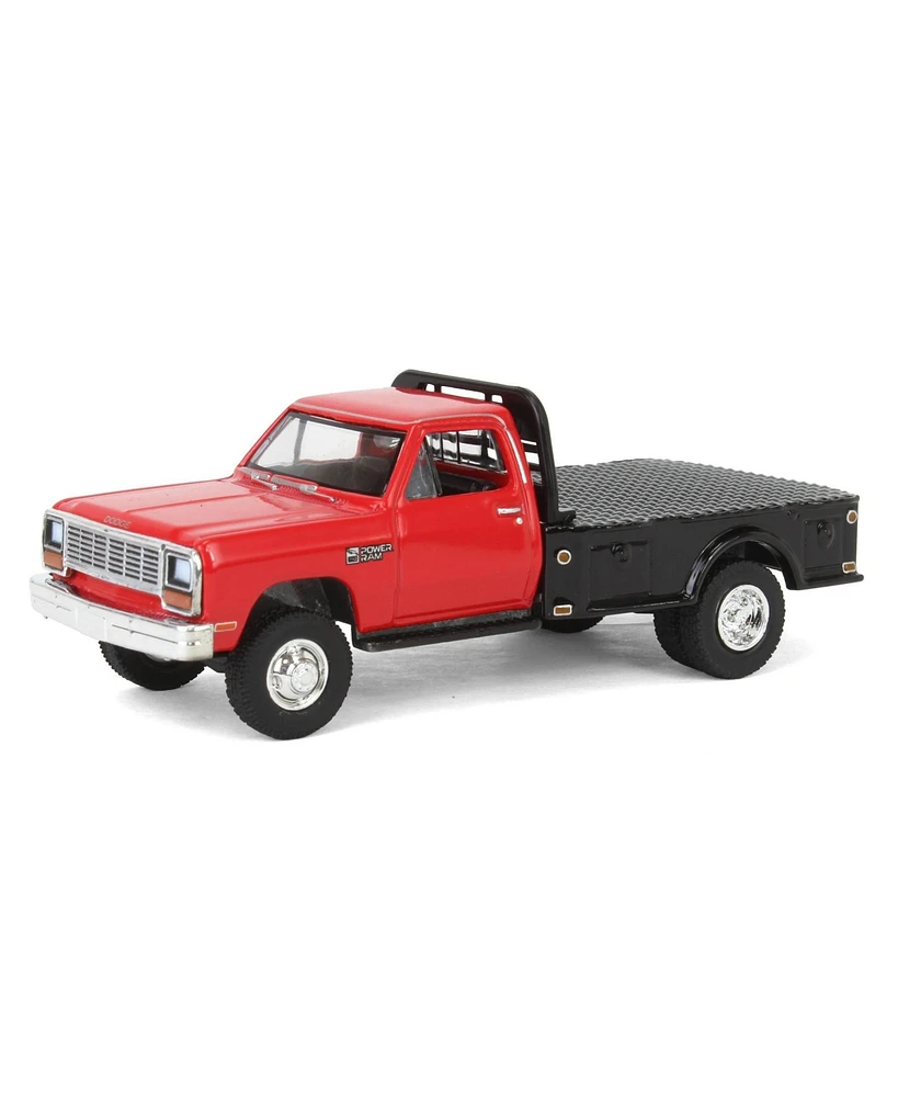 1/64 1985 Ram W350 Dually Flatbed Pickup Truck, Red & Black, Exclusive