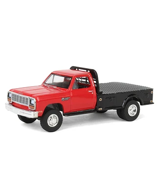 1/64 1985 Ram W350 Dually Flatbed Pickup Truck, Red & Black, Exclusive