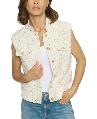 Central Park West Women's Tweed Bomber Vest