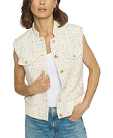 Central Park West Women's Tweed Bomber Vest