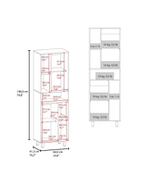 Buckshot Kitchen Pantry with Open Storage and 2 Doors, White